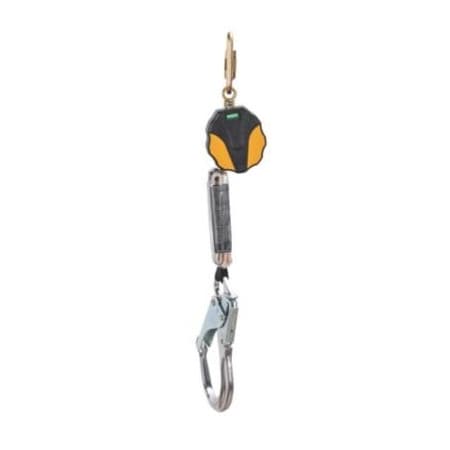 Msa Safety Workman Mini Pfl, 6', Single-Leg, Al36Cl Rebar Aluminum Snaphook, Yellowithblack 10157845
